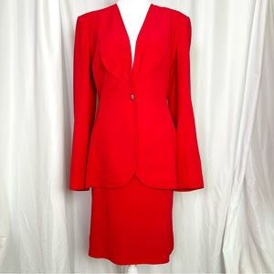 Thierry Mugler Fuchsia Skirt Suit Vintage 90s - Size 44 / 12 - French Designer